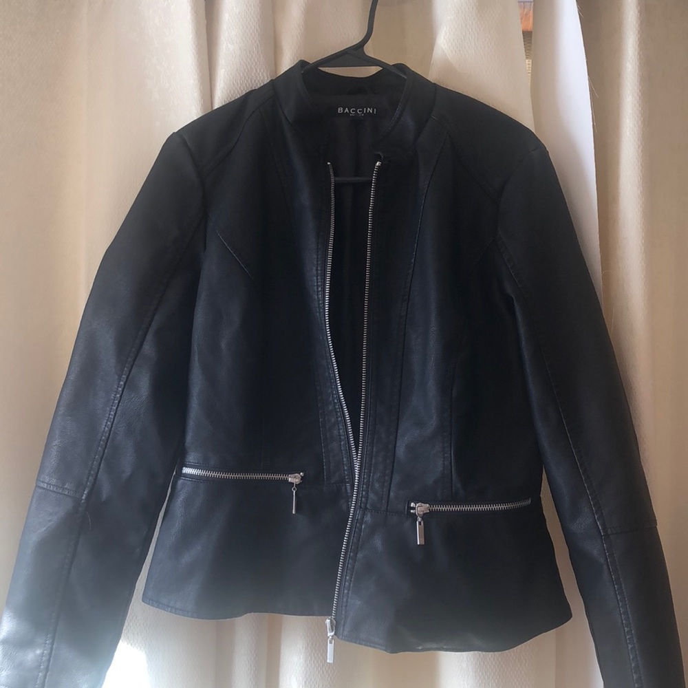 Black vegan leather jacket